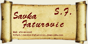 Savka Faturović vizit kartica